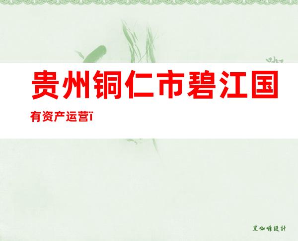 贵州铜仁市碧江国有资产运营（集团）有限公司